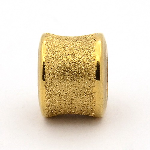 PandaHall Stainless Steel Stardust Beads, Large Hole Column Beads, Golden, 9x11mm; One Hole: 5.8mm, Another Hole: 6.1mm Stainless Steel...