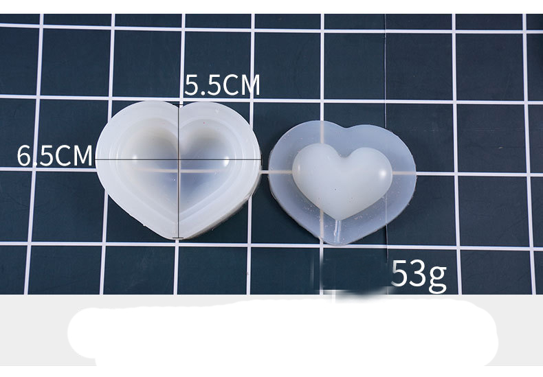 PandaHall Silicone Moulds, Heart, Clear, 55x65mm; 2pcs/set Silicone Clear