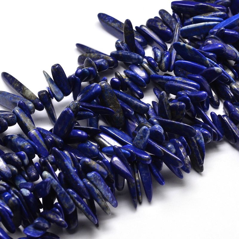 PandaHall Natural Lapis Lazuli Chip Beads Strands, 8~30x5~12mm, Hole: 1mm; about 15.3"~15.7" Lapis Lazuli Chip