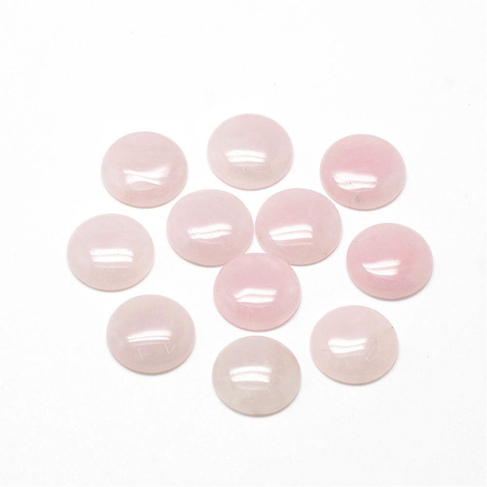 PandaHall Natural Rose Quartz Cabochons, Half Round/Dome, 8x4mm Rose Quartz Half Round