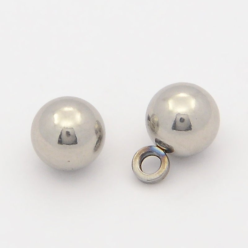 PandaHall Smooth 304 Stainless Steel Pendant End Piece, Stainless Steel Color, 10x6mm, Hole: 2.5mm Stainless Steel