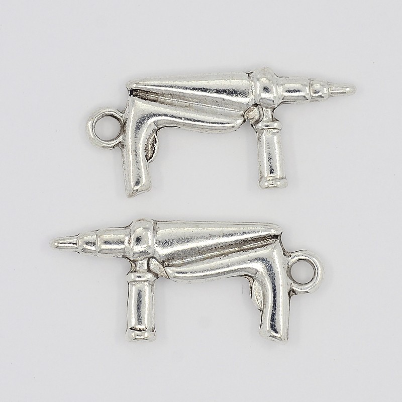 PandaHall Tibetan Style Pendants, Gun, Lead Free and cadmium free, Antique Silver, 27mm long, 12mm wide, 3mm thick, hole: 2mm Alloy Sports...