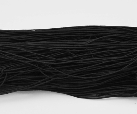 PandaHall Elastic Cord, Black, about 1mm thick, about 27m/bundle Elastic Fibre Round Black