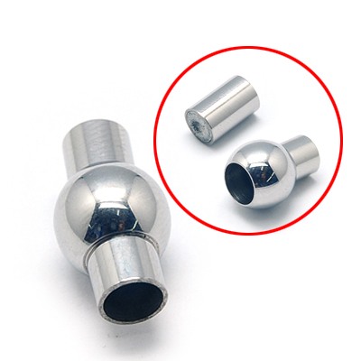 PandaHall 304 Stainless Steel Magnetic Clasps, Oval, 18x10mm, Hole: 5mm Stainless Steel Oval