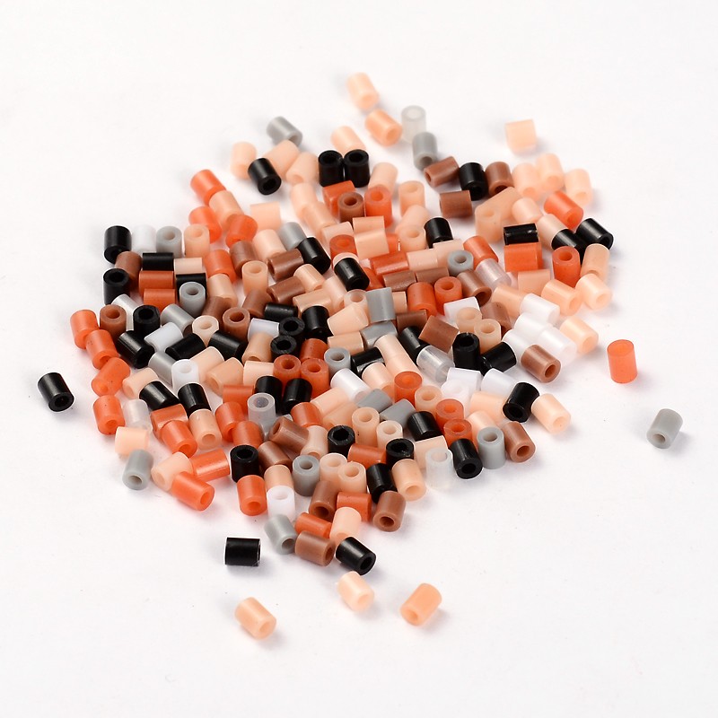 PandaHall Pet Theme Mixed Fuse Beads, PE DIY Melty Beads, Tube, Mixed Color, 3x2.5mm,  8000pcs/100g Plastic Tube Multicolor