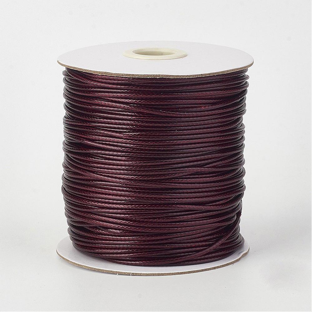 PandaHall Environmental Korean Waxed Polyester Cord, CoconutBrown, 1mm; about 200yards/roll(182.88m/roll) Waxed Polyester Cord Brown