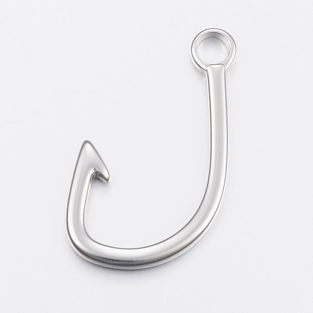 PandaHall Hook Smooth Surface 304 Stainless Steel S Hook Clasps, Stainless Steel Color, 38x21x2.5mm, Hole: 4.5mm Stainless Steel
