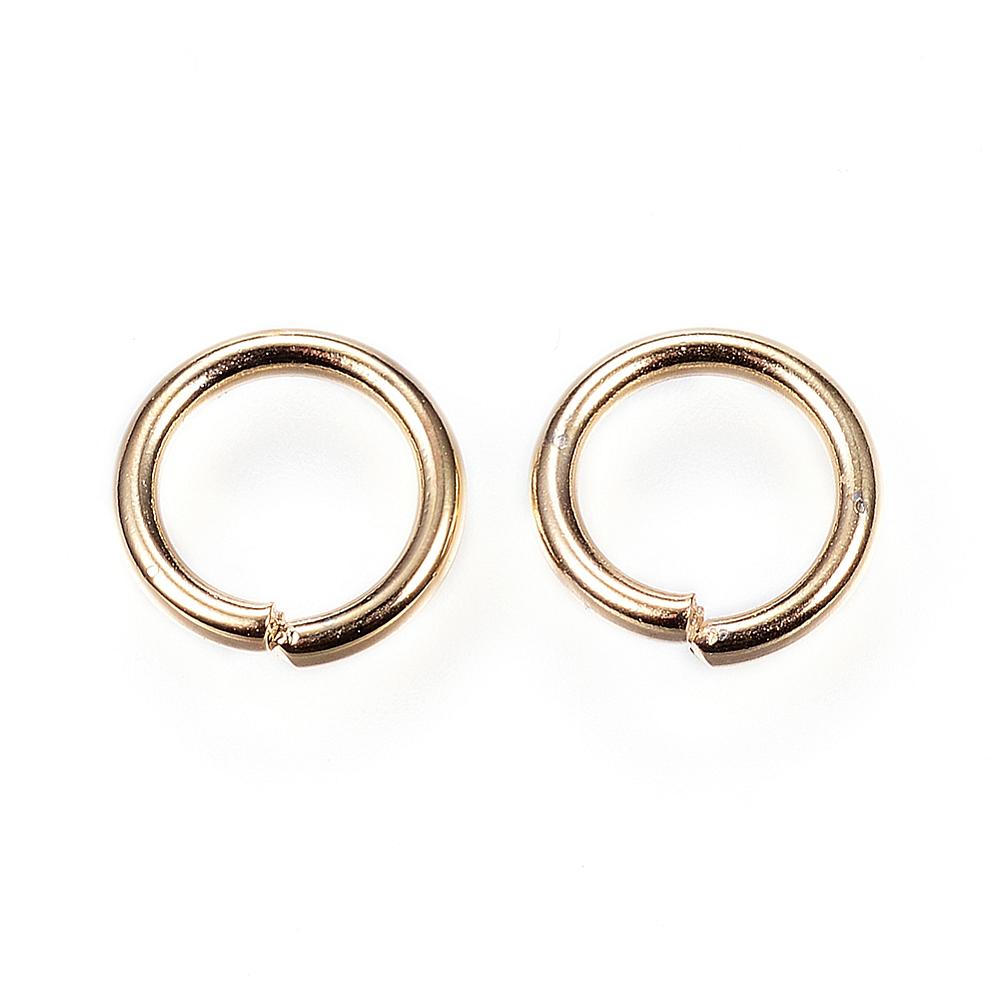PandaHall 304 Stainless Steel Jump Rings, Close but Unsoldered Jump Rings, Golden, 8x1.2mm; about 5.6mm inner diameter Stainless Steel Ring