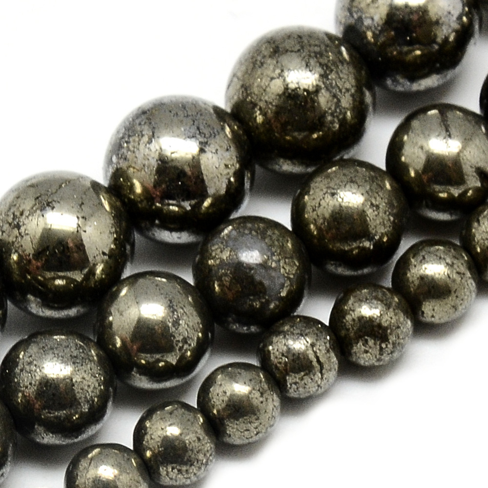 PandaHall Natural Chalcopyrite Beads Strands, Round, DarkSlateGray, 8mm, Hole: 1mm; about 50pcs/strand, 16.3"(41.4cm) Chalcopyrite Round...