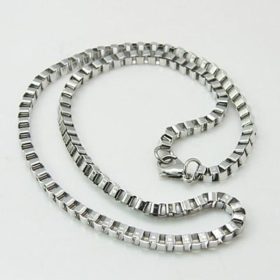 PandaHall 304 Stainless Steel Necklaces Men's Box Chain Necklaces, with Lobster Claw Clasps, Stainless Steel Color, 20.27"(51.5cm) Stainless...