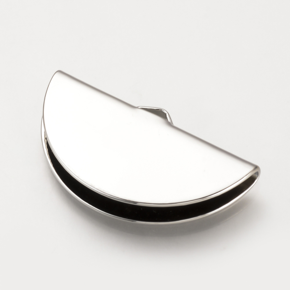 PandaHall Brass Ribbon Ends, Half Round, Platinum, 15.5x28x3mm, Hole: 1mm Brass