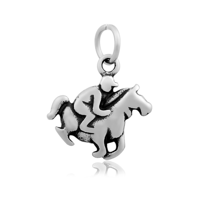 PandaHall Riding 316 Stainless Steel Pendants, Antique Silver, 23x16mm, Hole: 6mm Stainless Steel Human