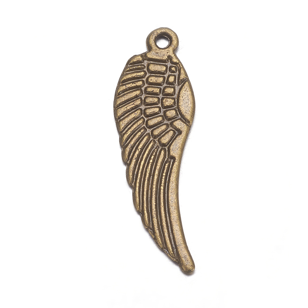 PandaHall 20PCS Antique Bronze Wing Tibetan Style Alloy Pendants, Lead Free, Cadmium Free and Nickel Free, Size: about 30mm long, 9mm wide...