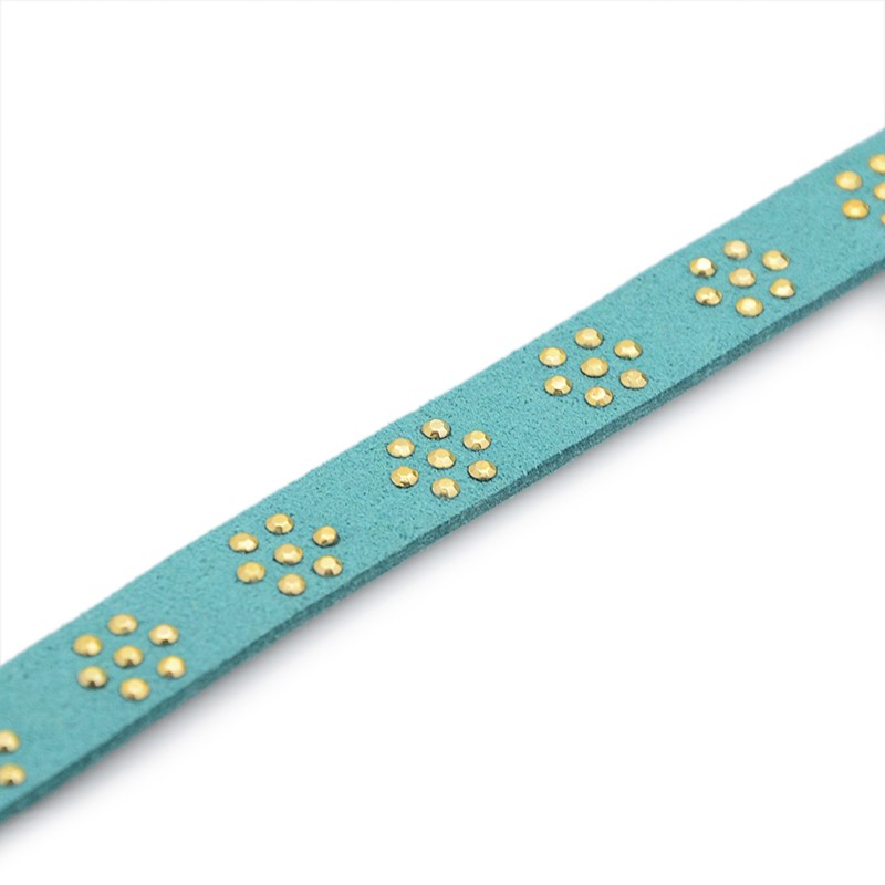 PandaHall Faux Suede Cord, Faux Suede Lace, with Plum Blossom Aluminum, CadetBlue, 10x2mm, 20yards/roll Suede Blue