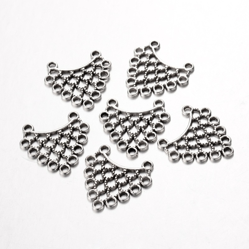 PandaHall Antique Silver Tibetan Style Links, Lead Free,Cadmium Free and Nickel Free, Triangle, about 23.5mm long, 23.5mm wide, 1mm thick...