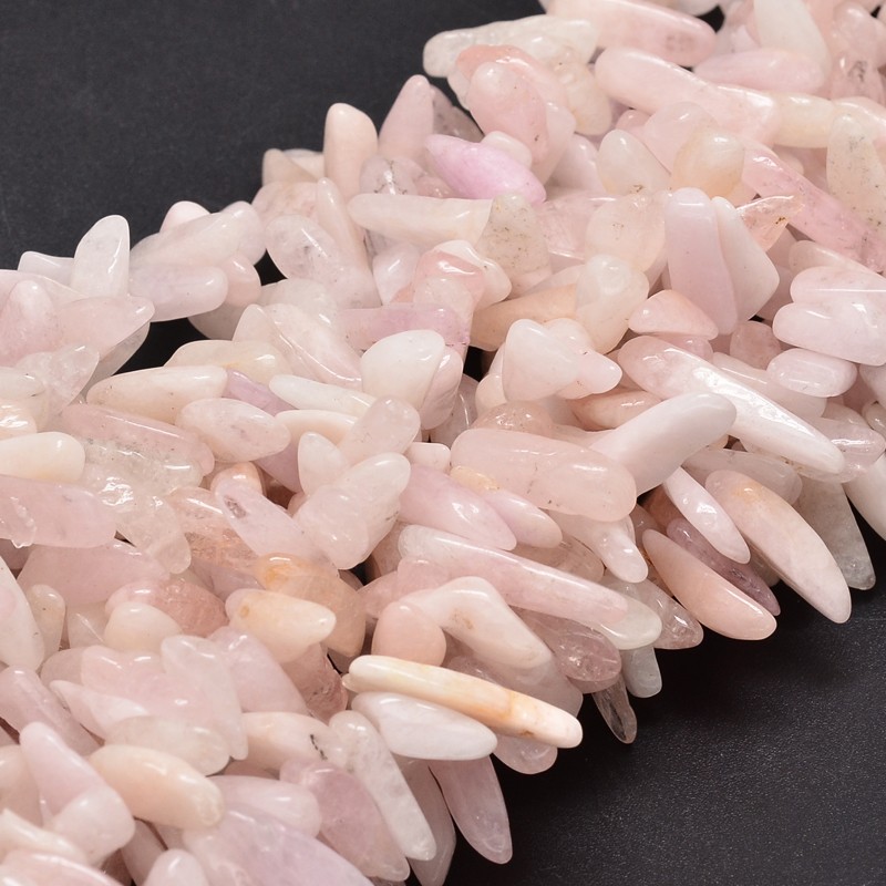 PandaHall Natural Morganite Chip Beads Strands, 8~30x5~12mm, Hole: 1mm; about 15.3"~15.7" Morganite Chip