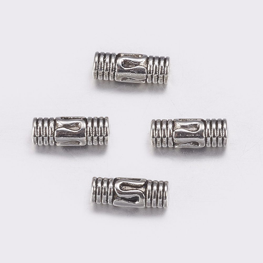 PandaHall Tibetan Style Alloy Beads, Tube, Lead Free, Antique Silver, 8.5x3mm, Hole: 1.5mm Alloy Tube