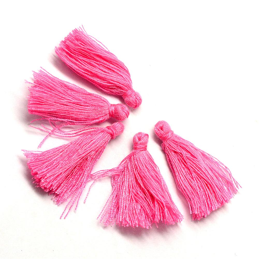 PandaHall Cotton Tassel Decorations, Pendant Decorations, DeepPink, 30mm Cotton Pink