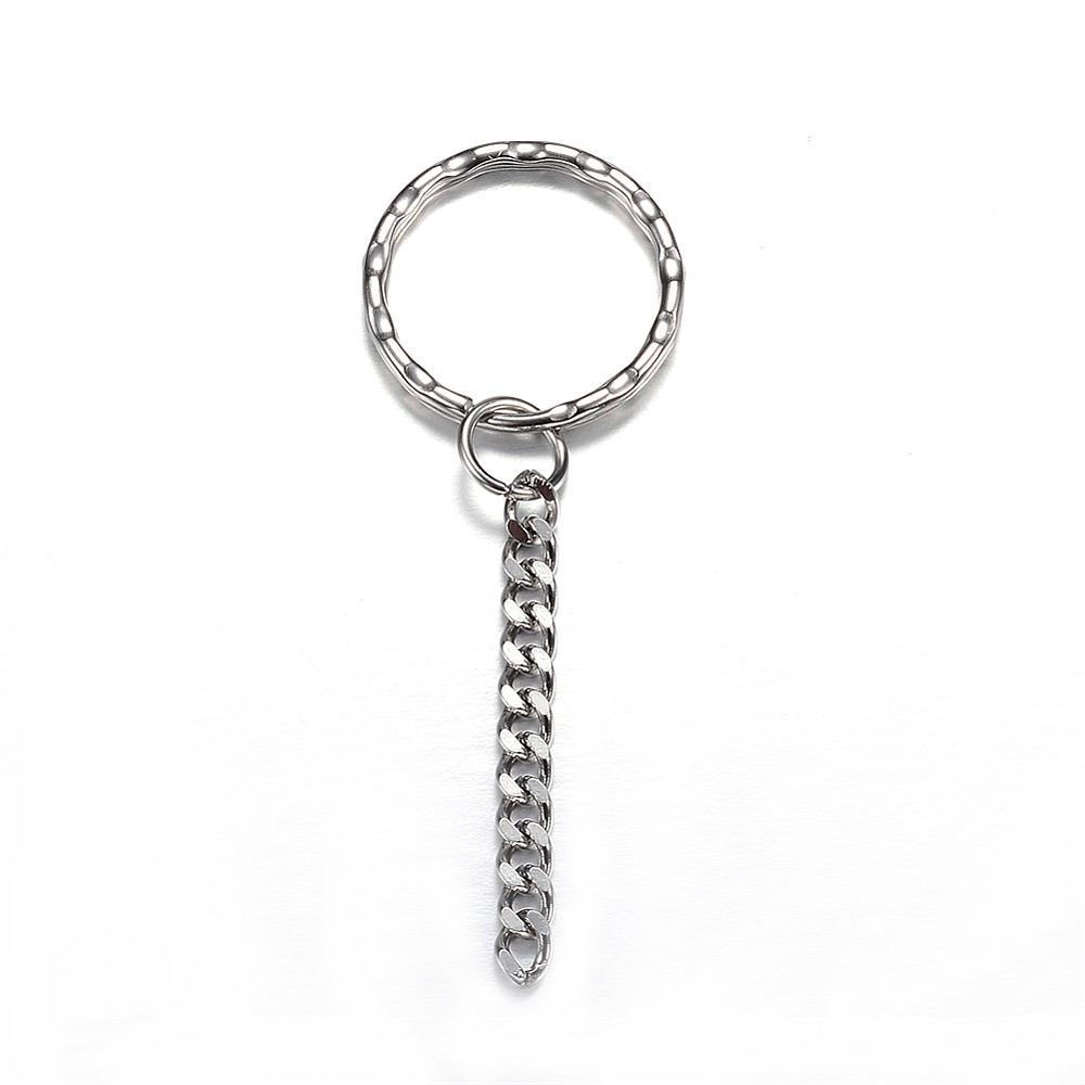 PandaHall 304 Stainless Steel Key Chain Ring, Stainless Steel Color, 68mm Stainless Steel Ring