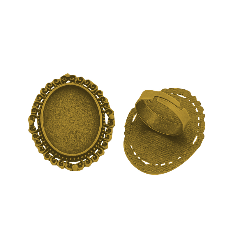 PandaHall Vintage Adjustable Iron Finger Ring Components Alloy Cabochon Bezel Settings, Lead Free & Cadmium Free & Nickel Free, Antique...
