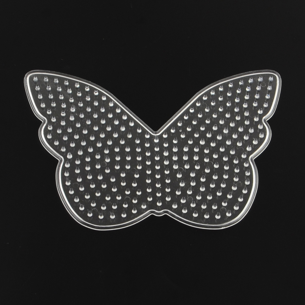 PandaHall Butterfly ABC Plastic Pegboards used for 5x5mm DIY Fuse Beads, Clear, 90x125x5mm Plastic Butterfly Clear