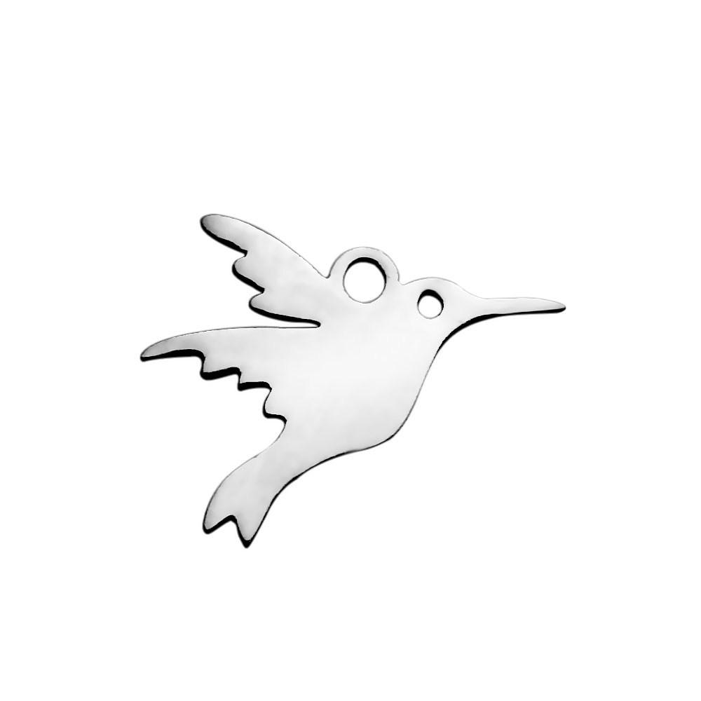 PandaHall 304 Stainless Steel Charms, Bird, Stainless Steel Color, 13.5x16.5x1mm, Hole: 1.5mm Stainless Steel Bird