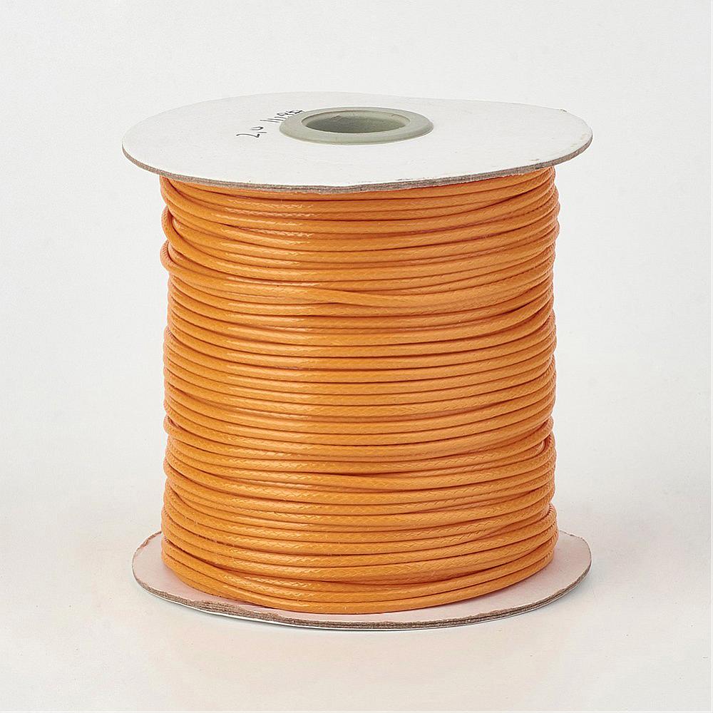 PandaHall Environmental Korean Waxed Polyester Cord, Orange, 1mm; about 200yards/roll(182.88m/roll) Waxed Polyester Cord Orange
