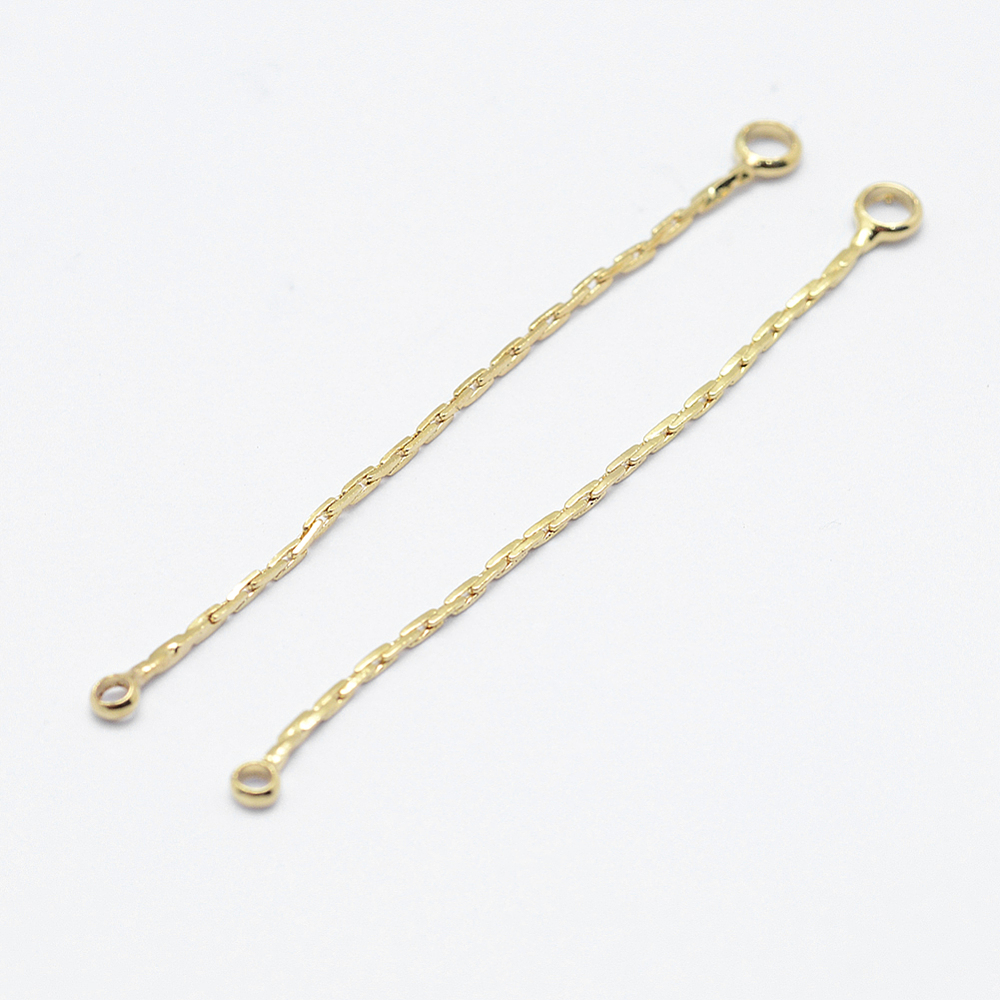 PandaHall Brass Links, Long-Lasting Plated, Real 18K Gold Plated, Nickel Free, 43x0.7mm, Hole: 1mm and 1.5mm Brass Others