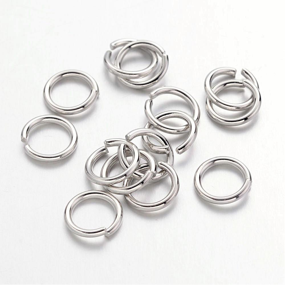 PandaHall Platinum Plated Brass Round Open Jump Rings for Jewelry DIY, Close but Unsoldered, Nickel Free, about 7mm in diameter, 1mm thick;...