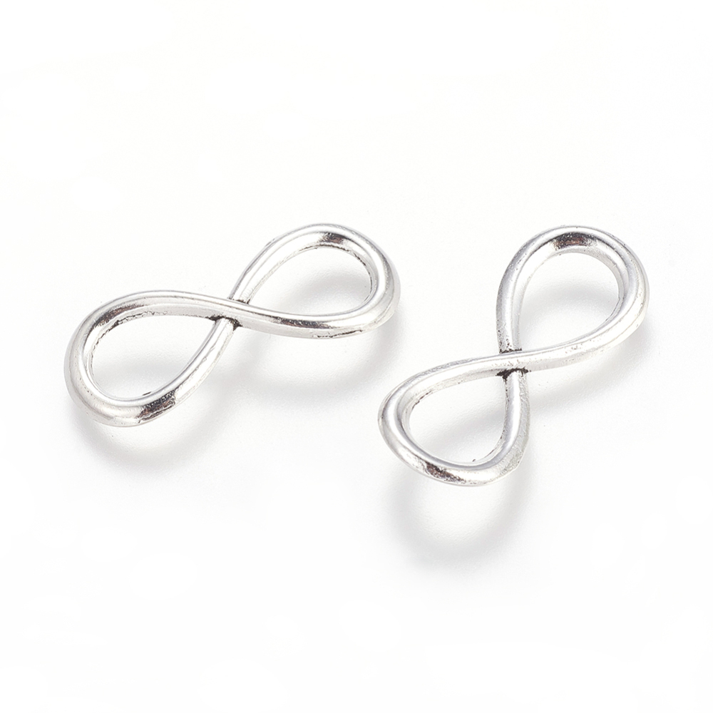 PandaHall Antique Silver Tibetan Style  Infinity Links, Lead Free, 31x13x2mm, Hole: 11x8mm Alloy Infinity