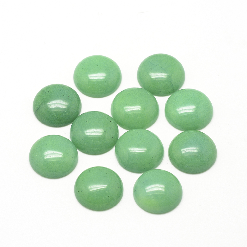 PandaHall Natural Malaysia Jade Cabochons, Half Round/Dome, MediumSeaGreen, 12x5mm Malaysia Jade Half Round Green