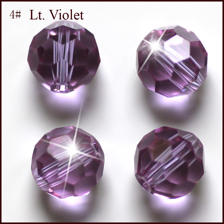 PandaHall Imitation Austrian Crystal Beads, Grade AAA, Faceted, Round, MediumPurple, 8mm, Hole: 1mm Glass Round Purple