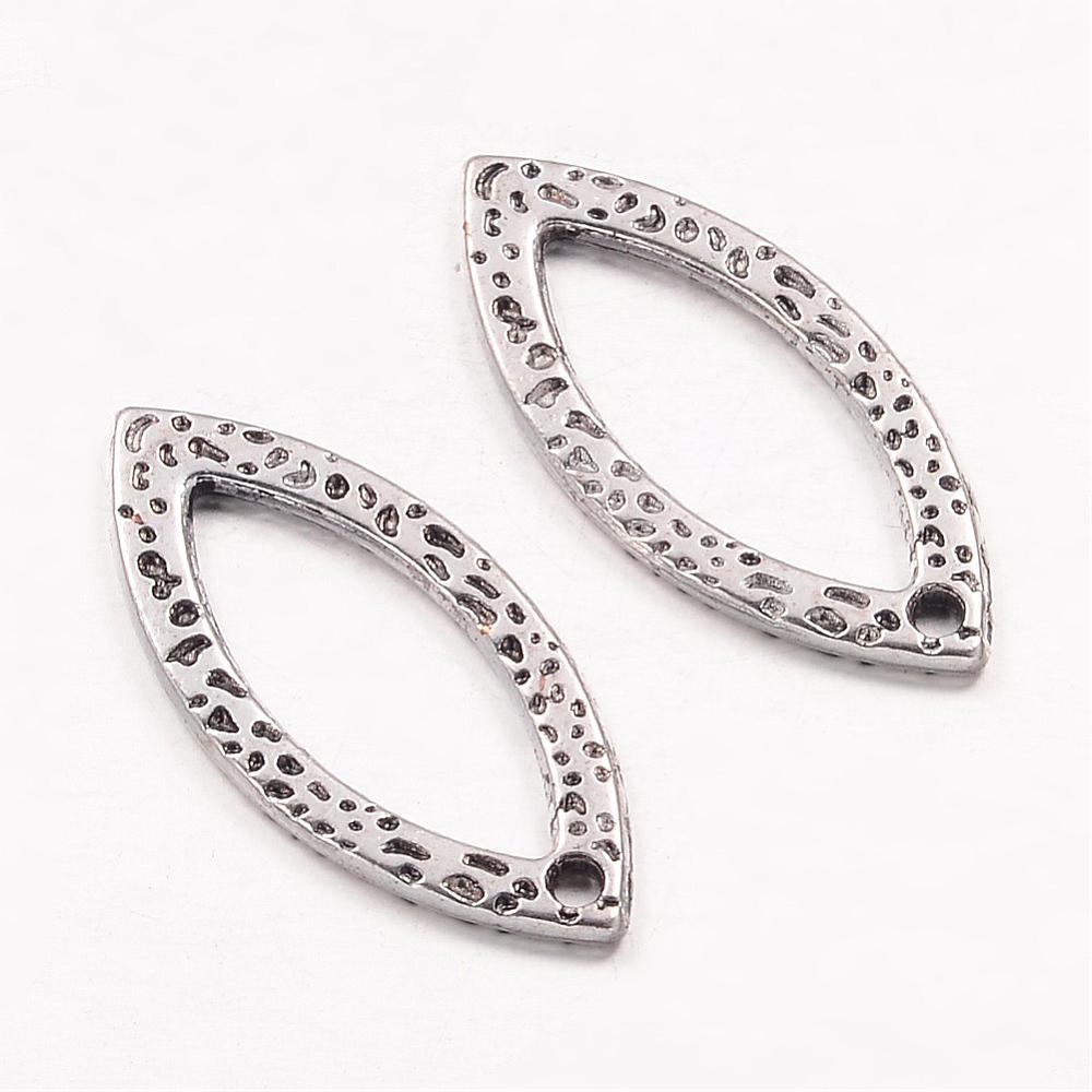 PandaHall Tibetan Style Pendants, Lead Free, Cadmium Free and Nickel Free, Horse Eye, Antique Silver, about 25mm long, 11.5mm wide, 1.8mm...