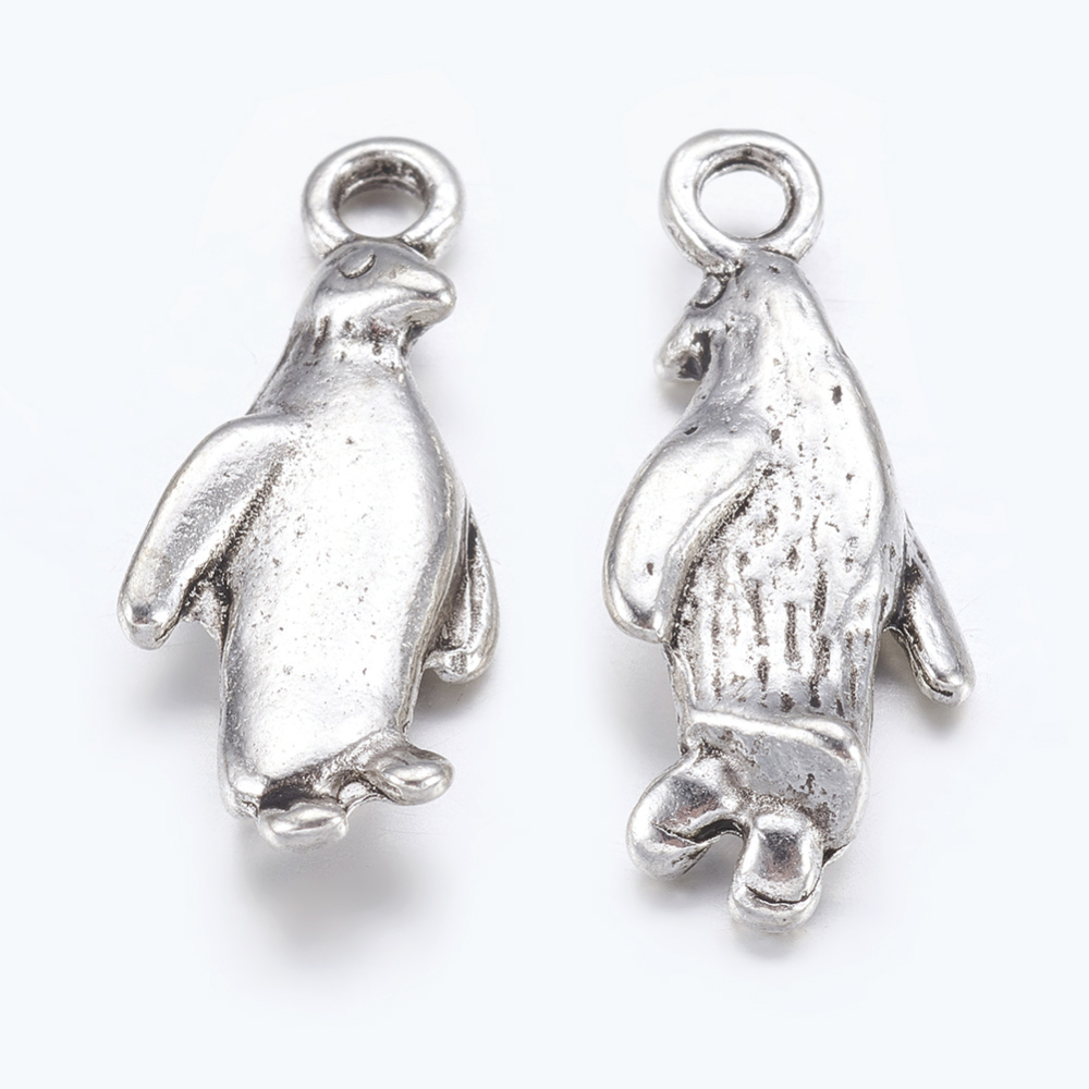 PandaHall Tibetan Style Beads, Lead Free and Cadmium Free, Antique Silver, Penguin, 23mm long,10mm wide, 3.5mm thick, hole: 2mm Alloy...