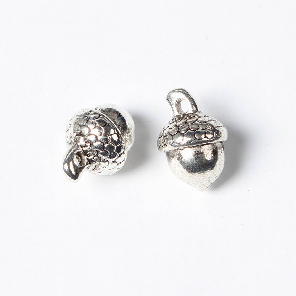 PandaHall Tibetan Style Alloy Pendants, Acorn, Lead Free & Cadmium Free, Antique Silver, 15.5x10.5mm, Hole: 2mm Alloy Fruit