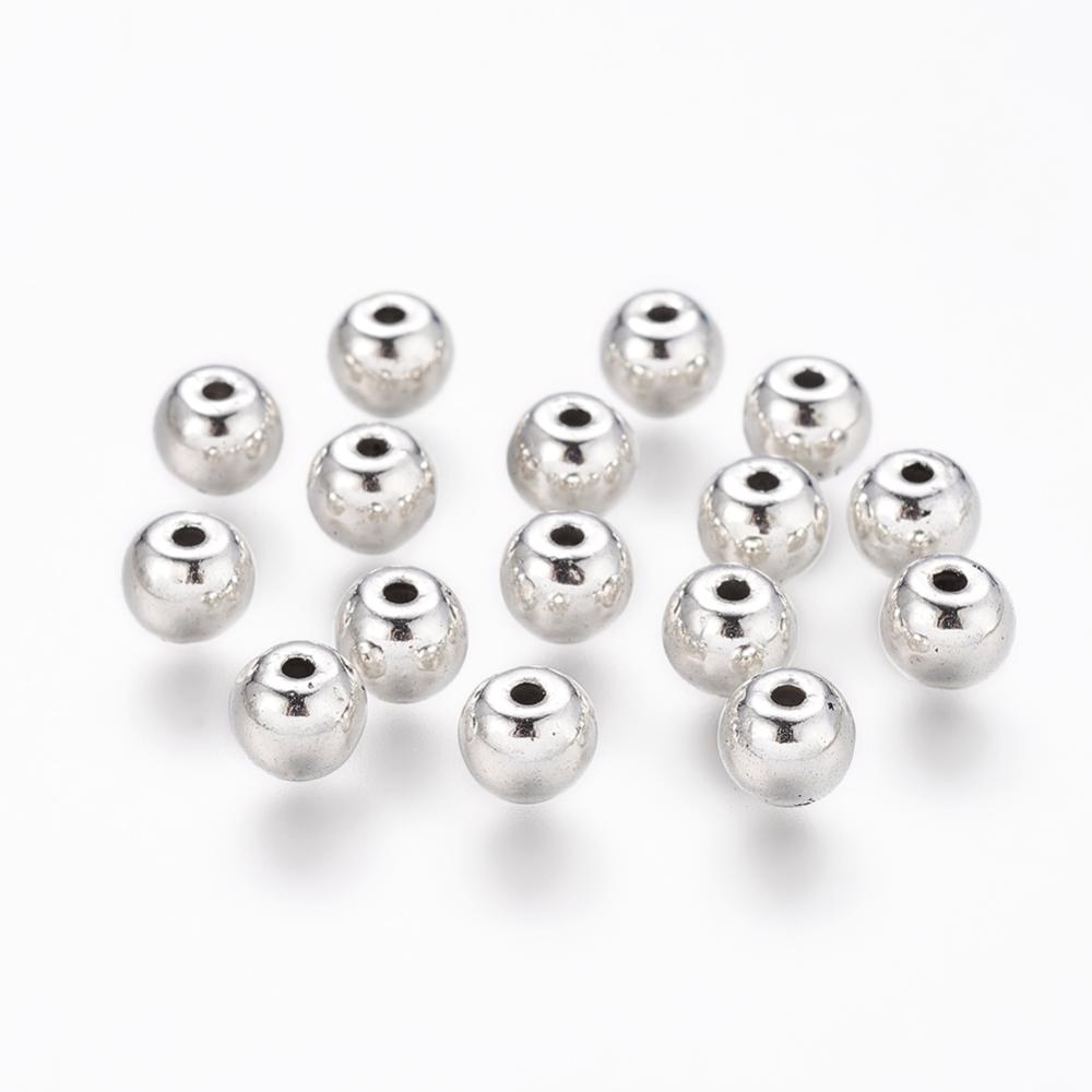 PandaHall Tibetan Silver Beads, Lead Free & Cadmium Free, Round, Antique Silver, about 6mm long, 6mm wide, 5mm thick, hole: 1.5mm Alloy...