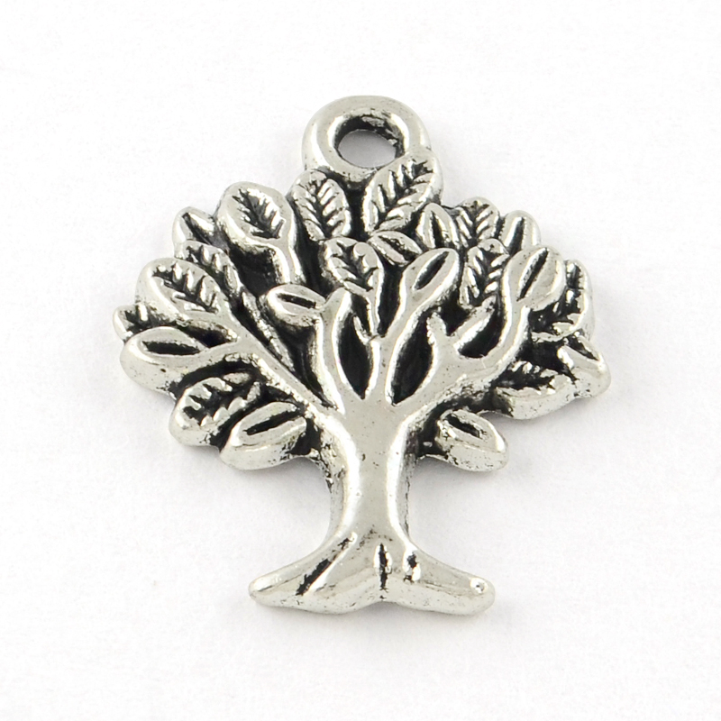 PandaHall Tree Tibetan Style Alloy Pendants, Cadmium Free & Nickel Free & Lead Free, Antique Silver, 21.5x16.5x2mm, Hole: 2mm; about...