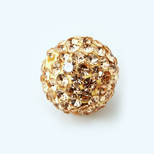 PandaHall Pave Disco Ball Beads, Polymer Clay Rhinestone Beads, Grade A, Light Peach, 6mm, Hole: 1mm Polymer Clay+Glass Rhinestone Round
