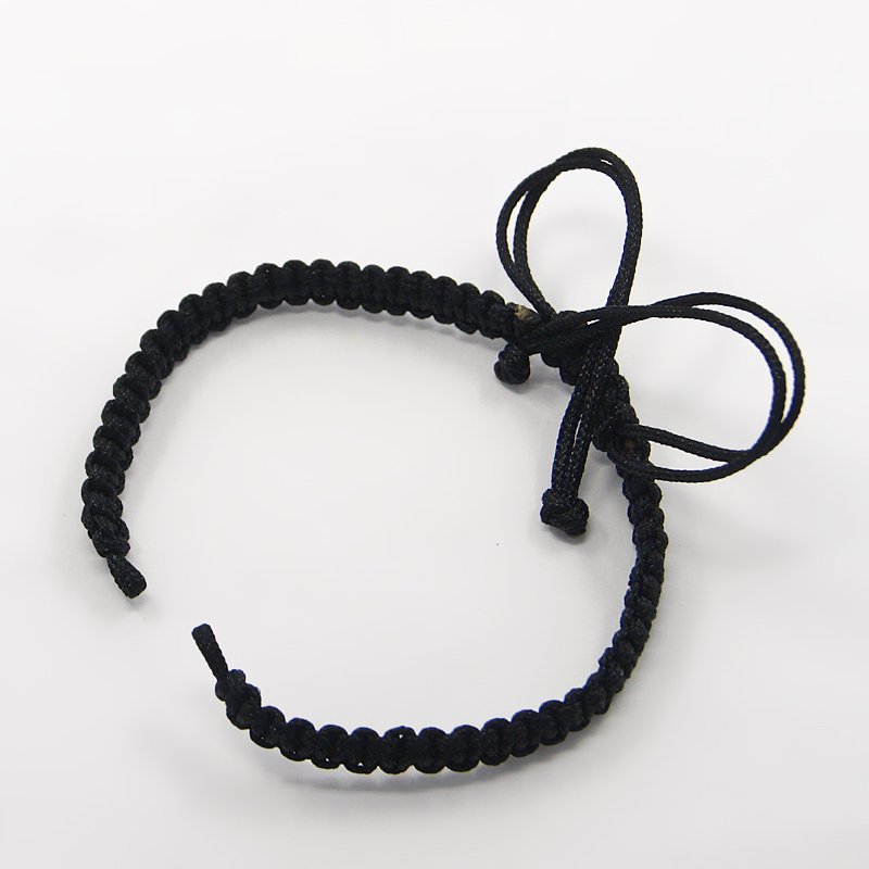 PandaHall Braided Nylon Cord for DIY Bracelet Making, Black, 145~155x5x2mm Nylon Black