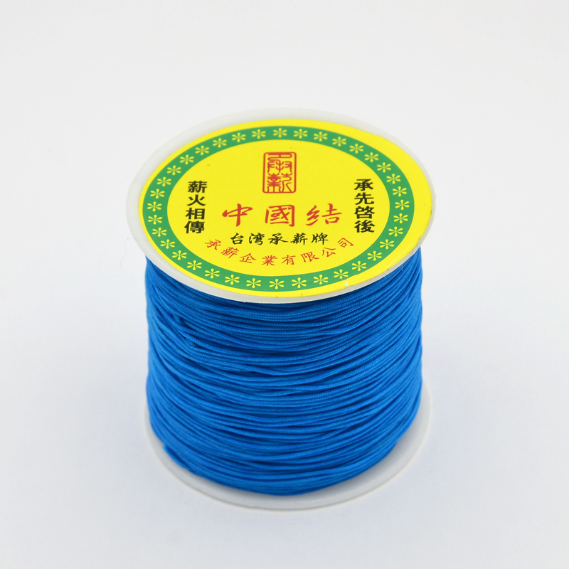 PandaHall Round String Thread Polyester Fibre Cords, DodgerBlue, 0.7mm, about 100m/roll Polyester Blue