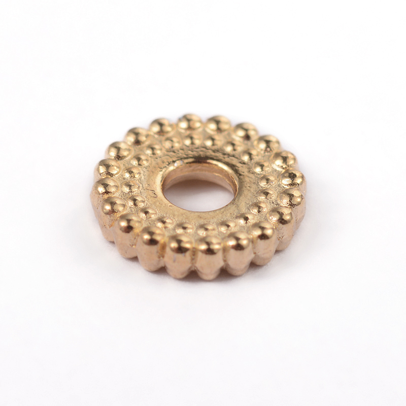 PandaHall Donut Alloy Spacer Beads, Cadmium Free & Lead Free, Golden, 8x2mm, Hole: 2.5mm Alloy Donut