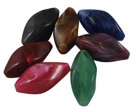 PandaHall Acrylic Imitation Gemstone Beads, Twist, Mixed Color, 33mm long, 14mm wide, 14mm thick, hole: 2.5mm Acrylic Twist Multicolor