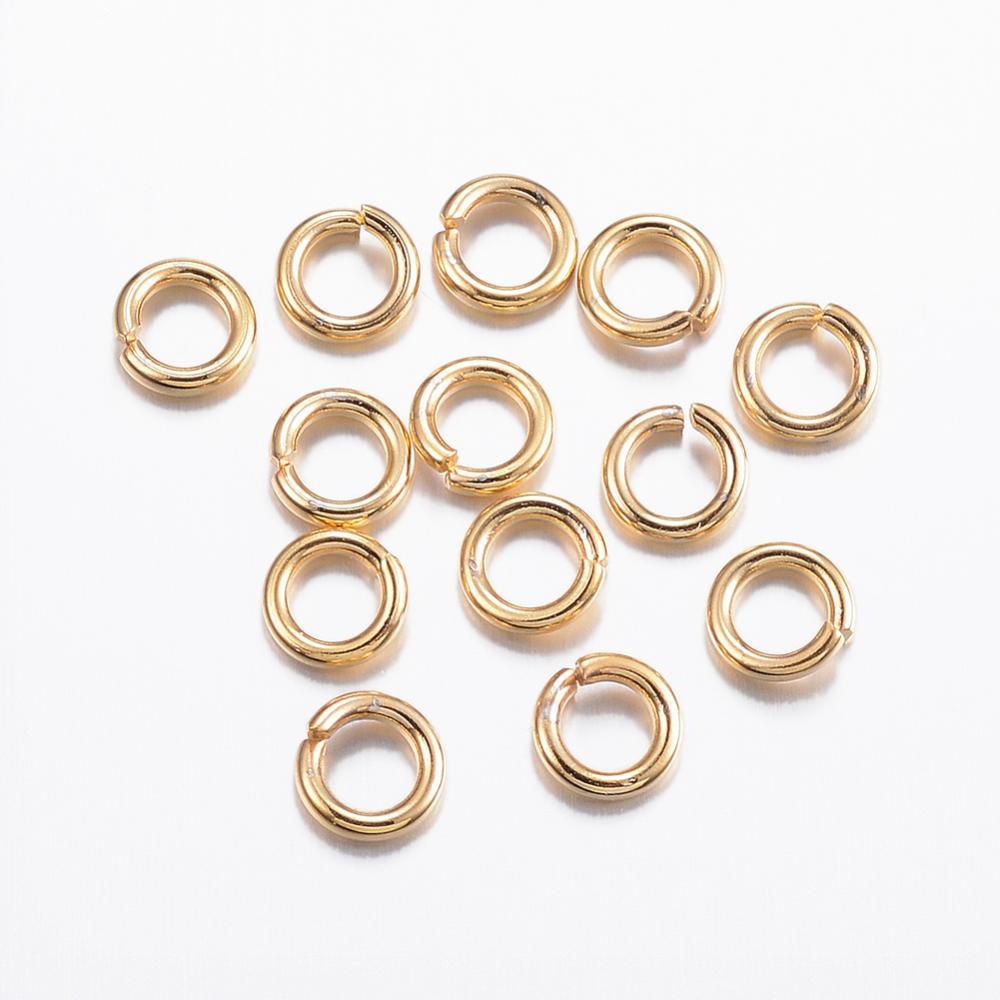 PandaHall 304 Stainless Steel Jump Rings, Open Jump Rings, Golden, 6x1.2mm, about 3.6mm inner diameter Stainless Steel Ring