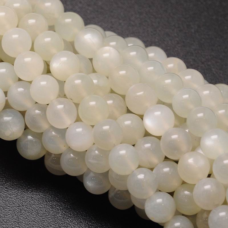 PandaHall Round Natural Moonstone Bead Strands, Grade A, 8mm, Hole: 1mm; about 53pcs/strand, 15.74" Moonstone Round