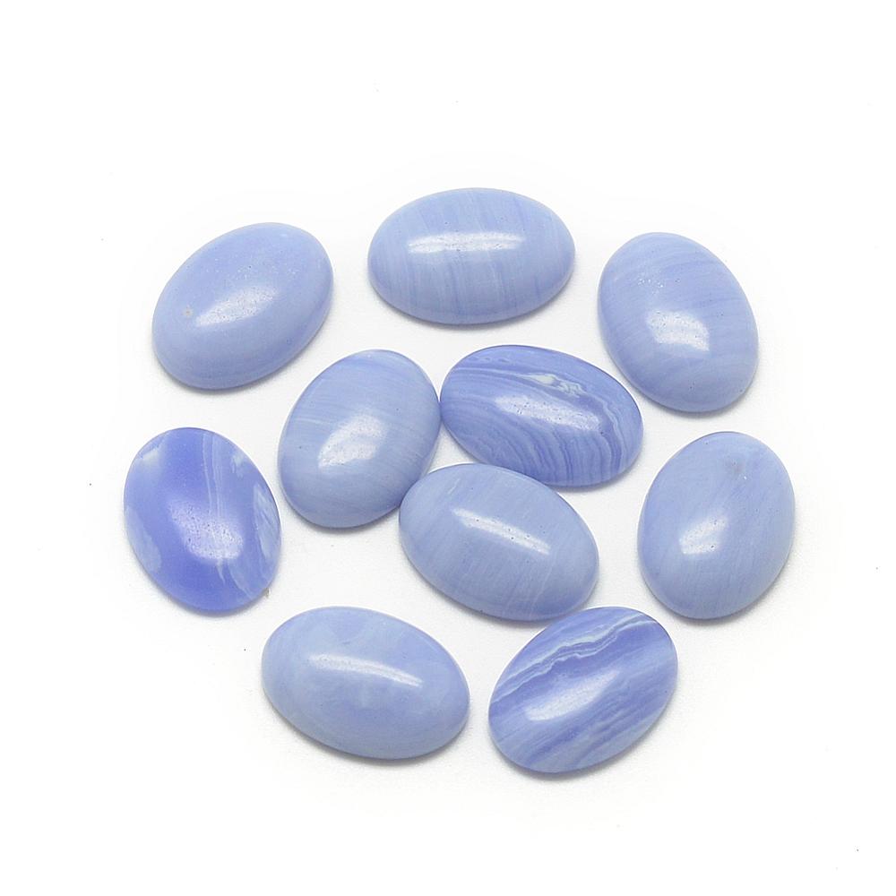PandaHall Natural Striped Agate/Banded Agate Cabochons, Dyed, Oval, MediumPurple, 18x13x5mm Banded Agate Oval Purple