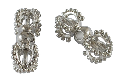 PandaHall Alloy Dorje Vajra Beads for Buddha Jewelry Making, Cadmium Free & Nickel Free & Lead Free, Antique Silver, 18.5x9.5mm, Hole: 2mm...