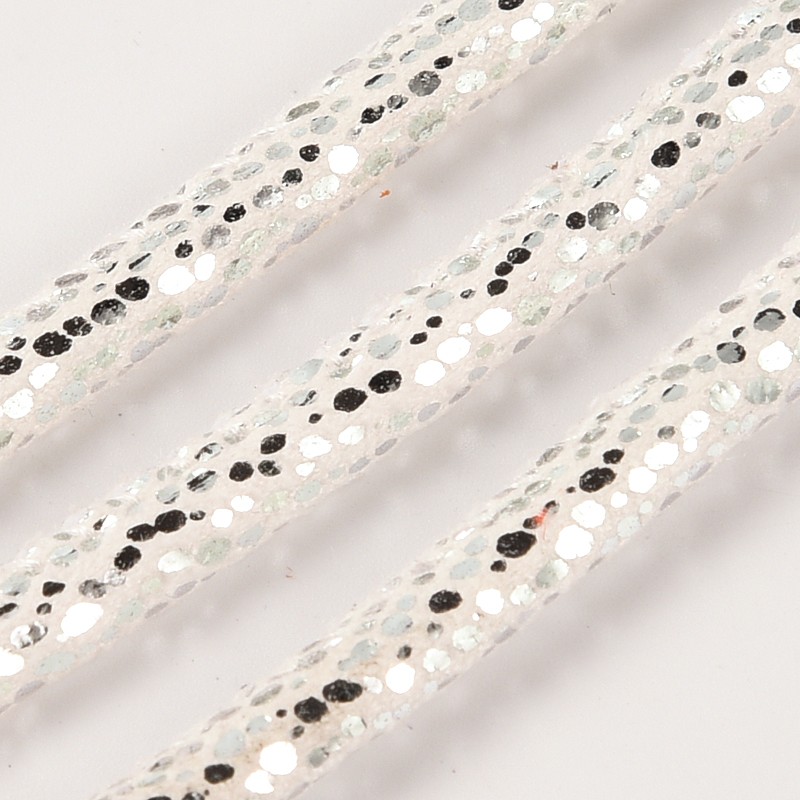 PandaHall PU Leather Cords, White, 5mm; about 100yards/bundle Imitation Leather Round White