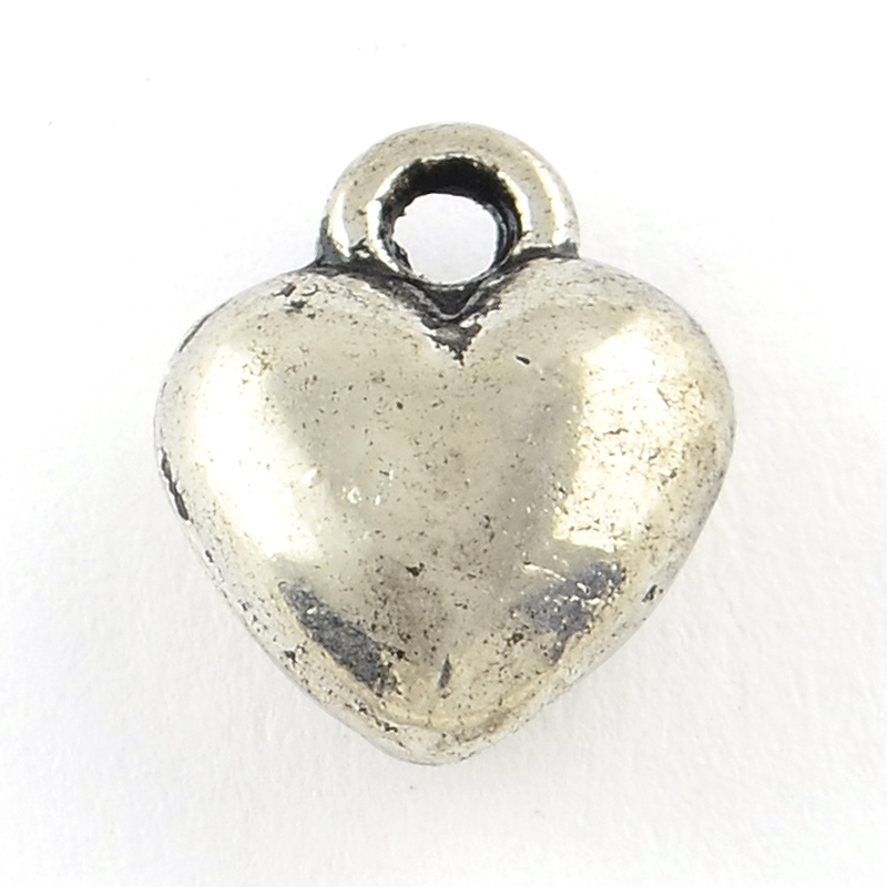 PandaHall Tibetan Style Heart Alloy Charms, Lead Free & Nickel Free, Antique Silver, 12x9.5x4.5mm, Hole: 1.5mm; about 763pcs/1000g Alloy...