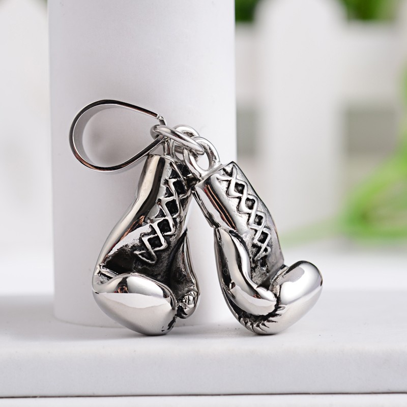 PandaHall Retro 304 Stainless Steel Boxing Glove Pendants, Gym Charms, Antique Silver, 27.5x14x10mm, Hole: 11x8mm Stainless Steel Sports...