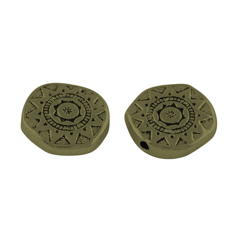 PandaHall Tibetan Style Alloy Beads, Cadmium Free & Nickel Free & Lead Free, Flat Round, Antique Bronze, 13x13x4mm, Hole: 2mm; about...